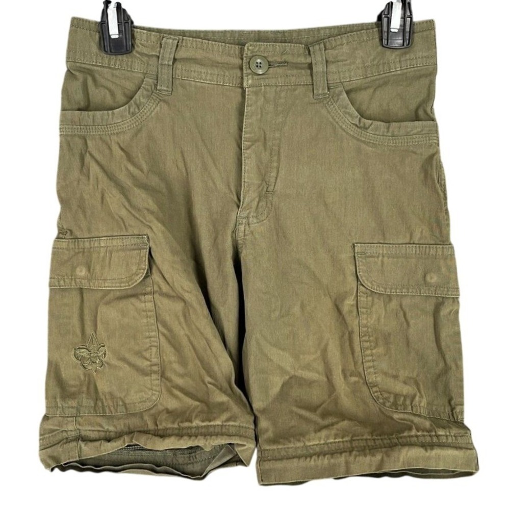 Boy Scouts Shorts Boys 10 Green Convertible Cargo Switchback Stretch Scouting‎
